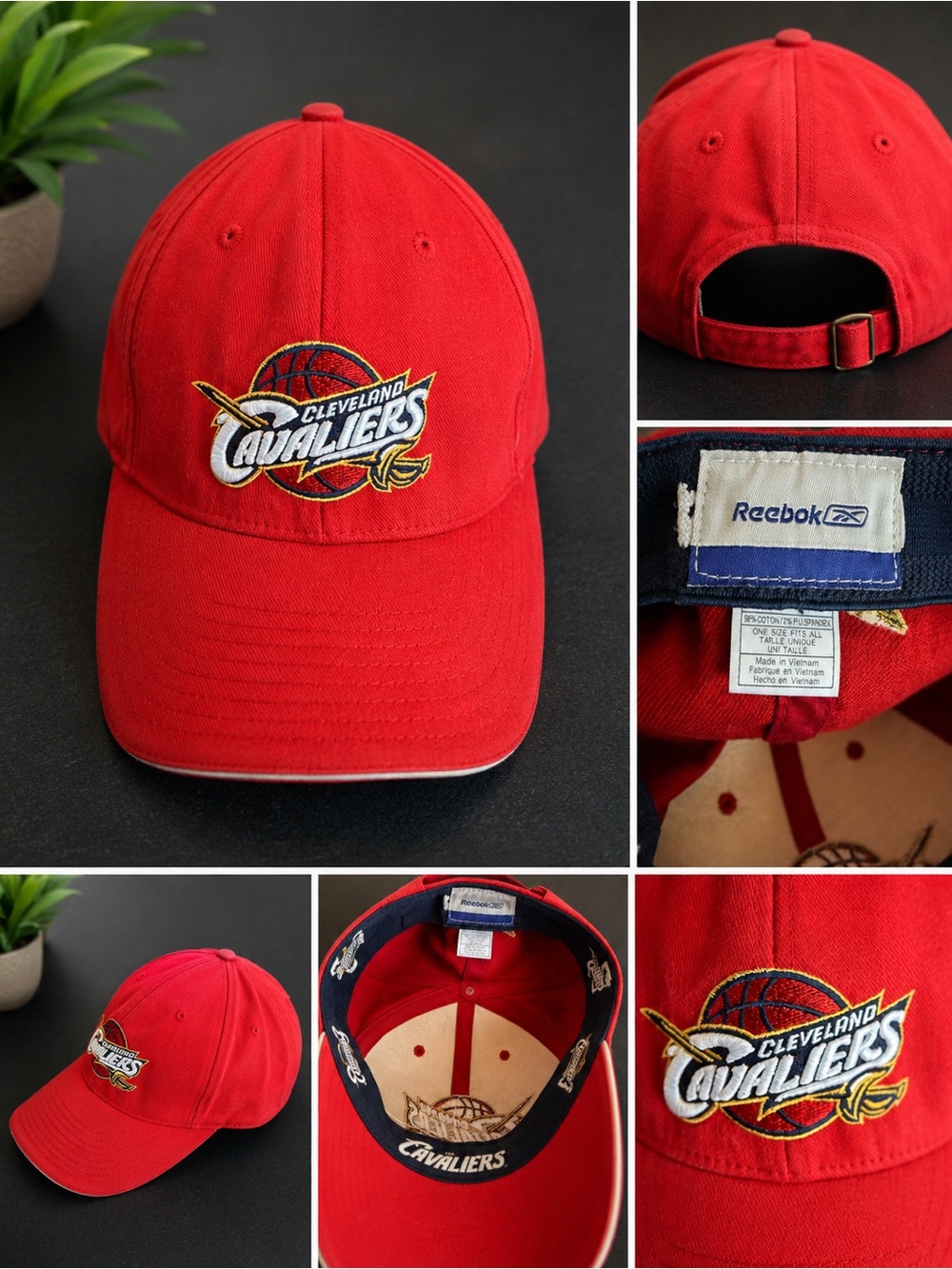 Cleveland Cavaliers Reebok Adjustable Hat Red NBA Basketball Cap